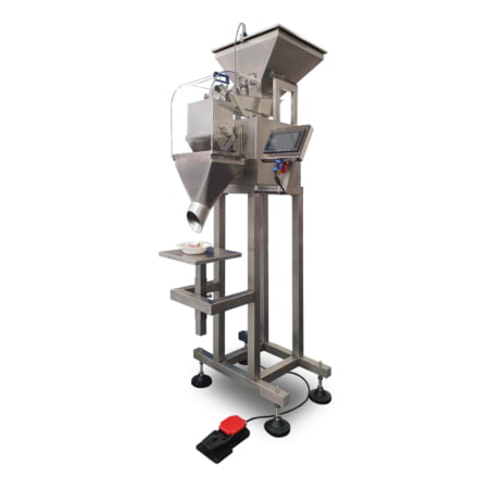 LW01B X Bilancia industriale automatica a canale vibrante 1 testa con telaio INOX