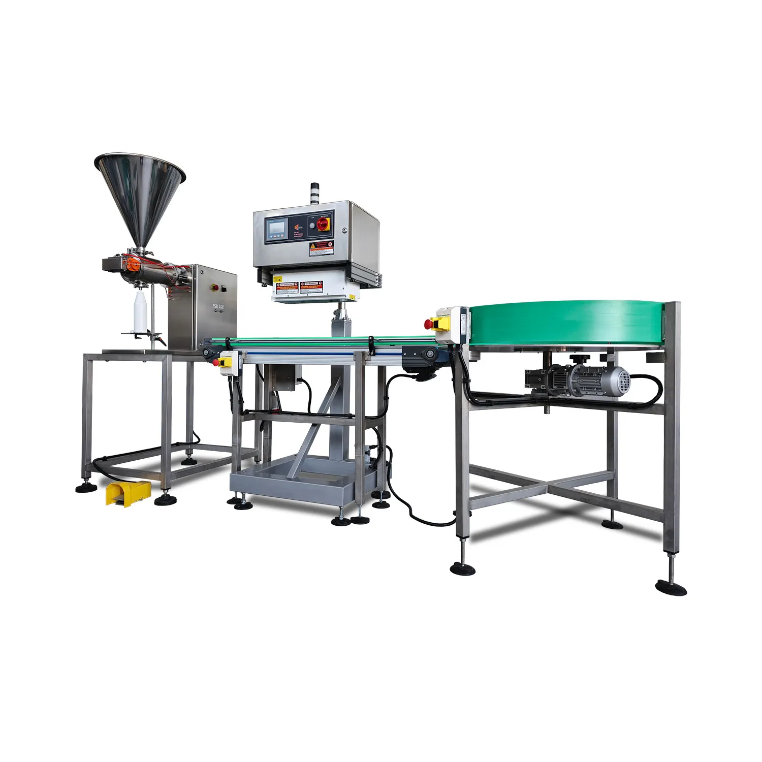 Linea di riempimento flaconi con sigillatrice ad induzione SAL-F1700